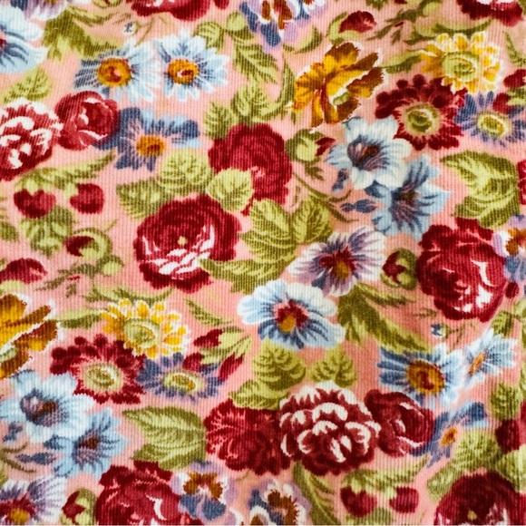 Lemon Grass Floral Button-Up Shirt Soft Corduroy Cottagecore S - Picture 5 of 6